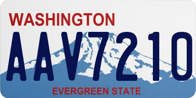 WA license plate AAV7210