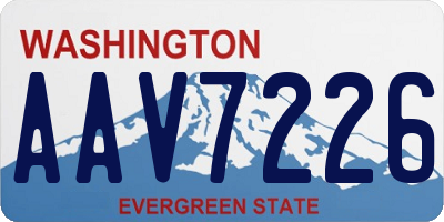 WA license plate AAV7226