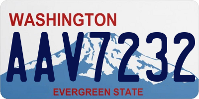 WA license plate AAV7232