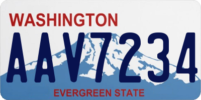 WA license plate AAV7234