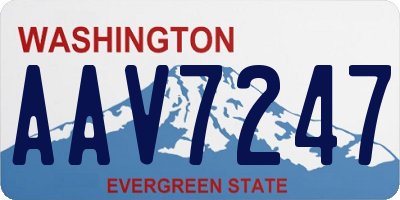 WA license plate AAV7247