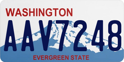 WA license plate AAV7248