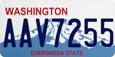 WA license plate AAV7255