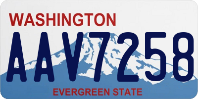 WA license plate AAV7258
