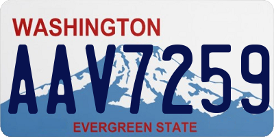WA license plate AAV7259