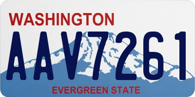 WA license plate AAV7261