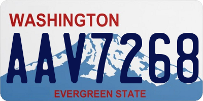WA license plate AAV7268