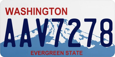 WA license plate AAV7278