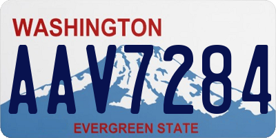 WA license plate AAV7284