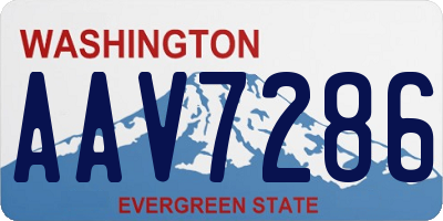 WA license plate AAV7286