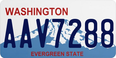 WA license plate AAV7288