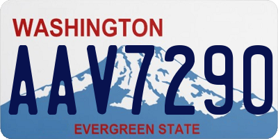 WA license plate AAV7290