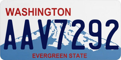 WA license plate AAV7292