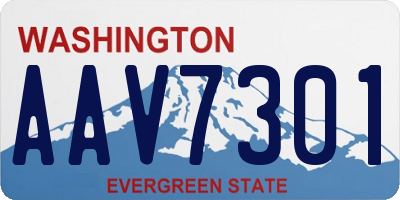 WA license plate AAV7301