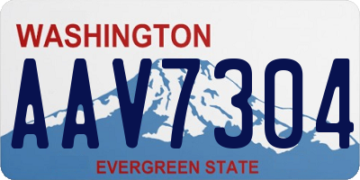 WA license plate AAV7304