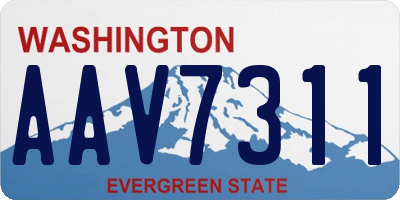 WA license plate AAV7311