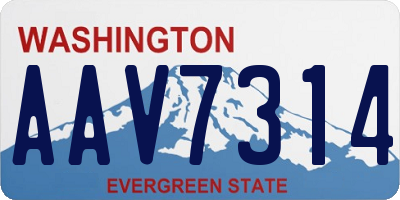 WA license plate AAV7314