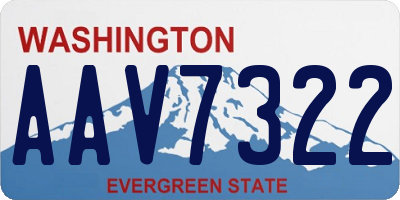 WA license plate AAV7322