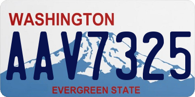 WA license plate AAV7325