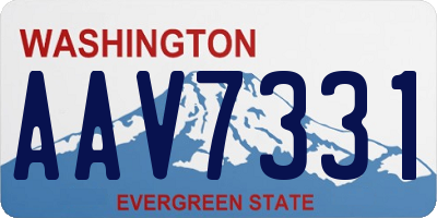 WA license plate AAV7331