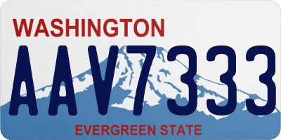 WA license plate AAV7333