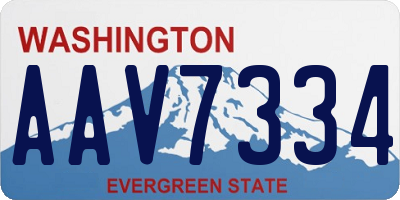 WA license plate AAV7334