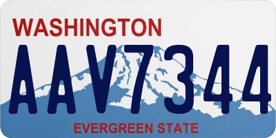 WA license plate AAV7344
