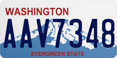 WA license plate AAV7348