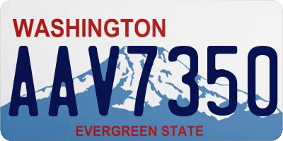 WA license plate AAV7350