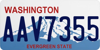 WA license plate AAV7355