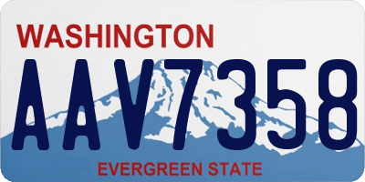 WA license plate AAV7358