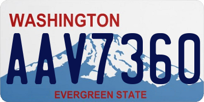 WA license plate AAV7360
