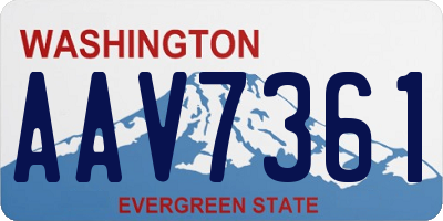 WA license plate AAV7361