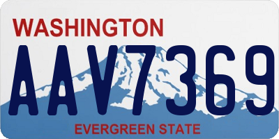 WA license plate AAV7369