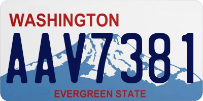 WA license plate AAV7381