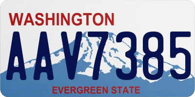 WA license plate AAV7385