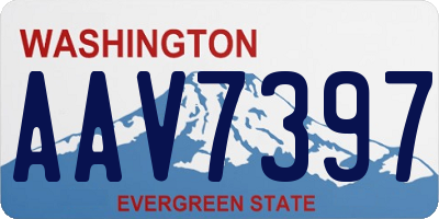 WA license plate AAV7397