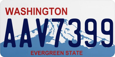 WA license plate AAV7399