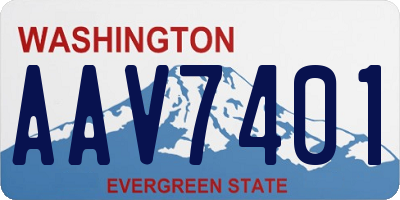WA license plate AAV7401