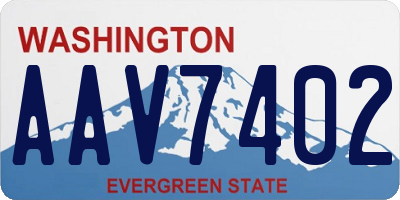 WA license plate AAV7402