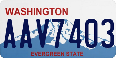 WA license plate AAV7403