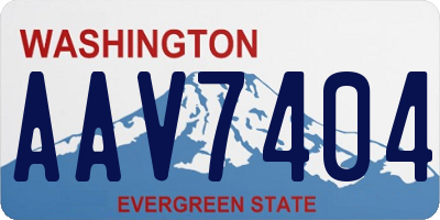 WA license plate AAV7404