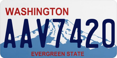 WA license plate AAV7420