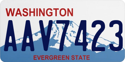 WA license plate AAV7423