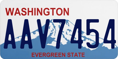 WA license plate AAV7454