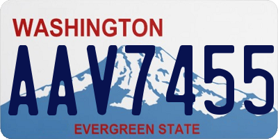 WA license plate AAV7455