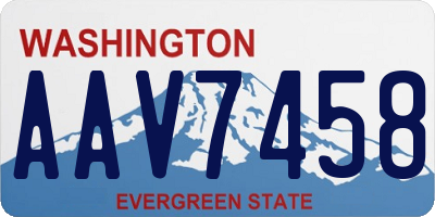 WA license plate AAV7458