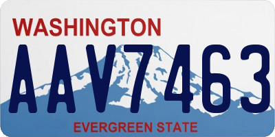 WA license plate AAV7463