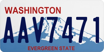 WA license plate AAV7471