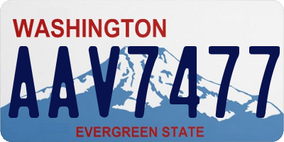 WA license plate AAV7477